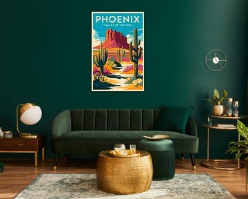 Phoenix, Arizona Vintage Travel Poster by Poster Art Shop