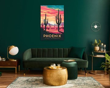 Phoenix, Arizona Vintage Travel Poster by Poster Art Shop