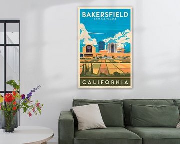 Bakersfield, Californië Vintage Reisposter van Poster Art Shop