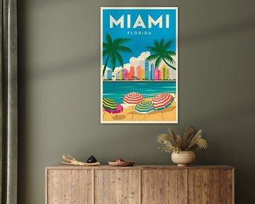 Miami, Florida Vintage Travel Poster by Poster Art Shop