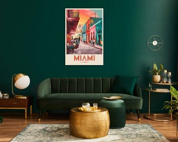 Miami, Florida Vintage Reisposter van Poster Art Shop