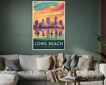 Long Beach, Californië van Poster Art Shop