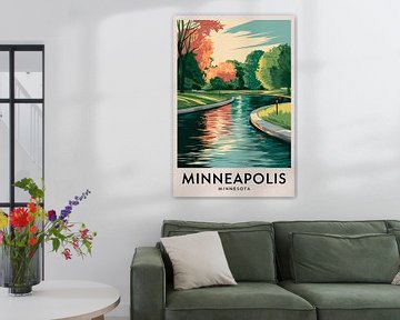 Minneapolis, Minnesota Vintage Travel Poster by Poster Art Shop