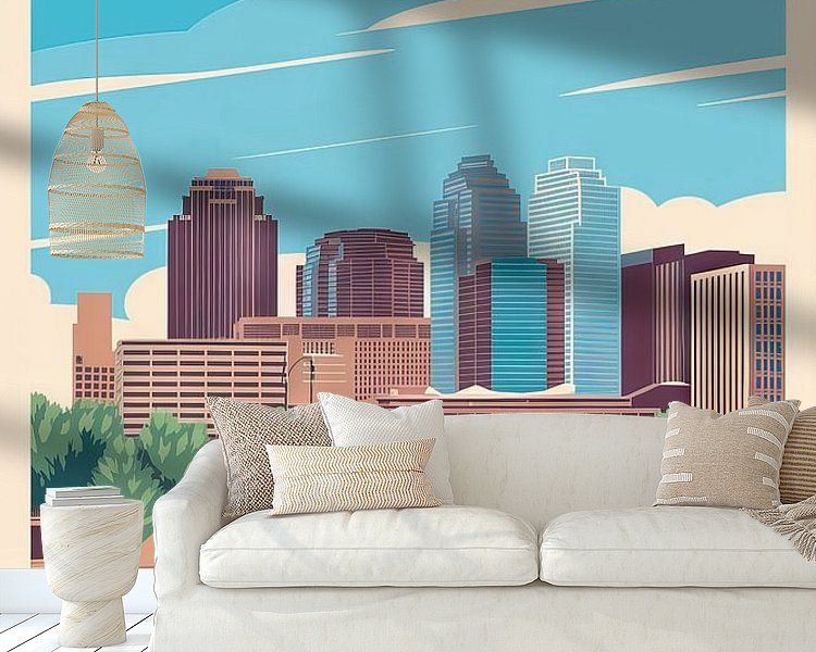 Voorbeeld van het werk in een kamer