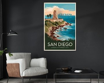 San Diego Vintage Reisposter van Poster Art Shop