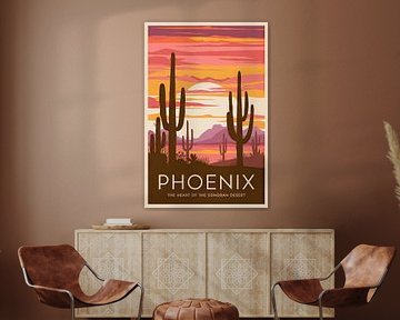 Phoenix, Arizona Vintage Travel Poster von Poster Art Shop