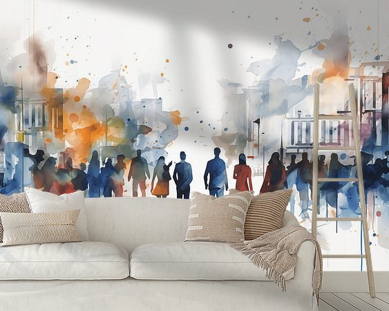 Voorbeeld van het werk in een kamer
