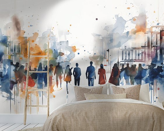 Voorbeeld van het werk in een kamer