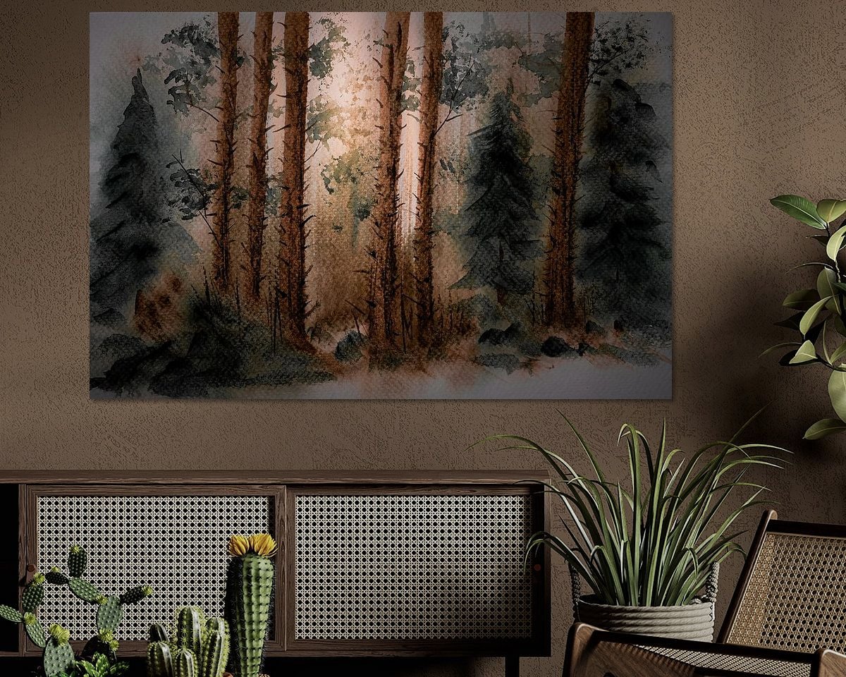 Voorbeeld van het werk in een kamer