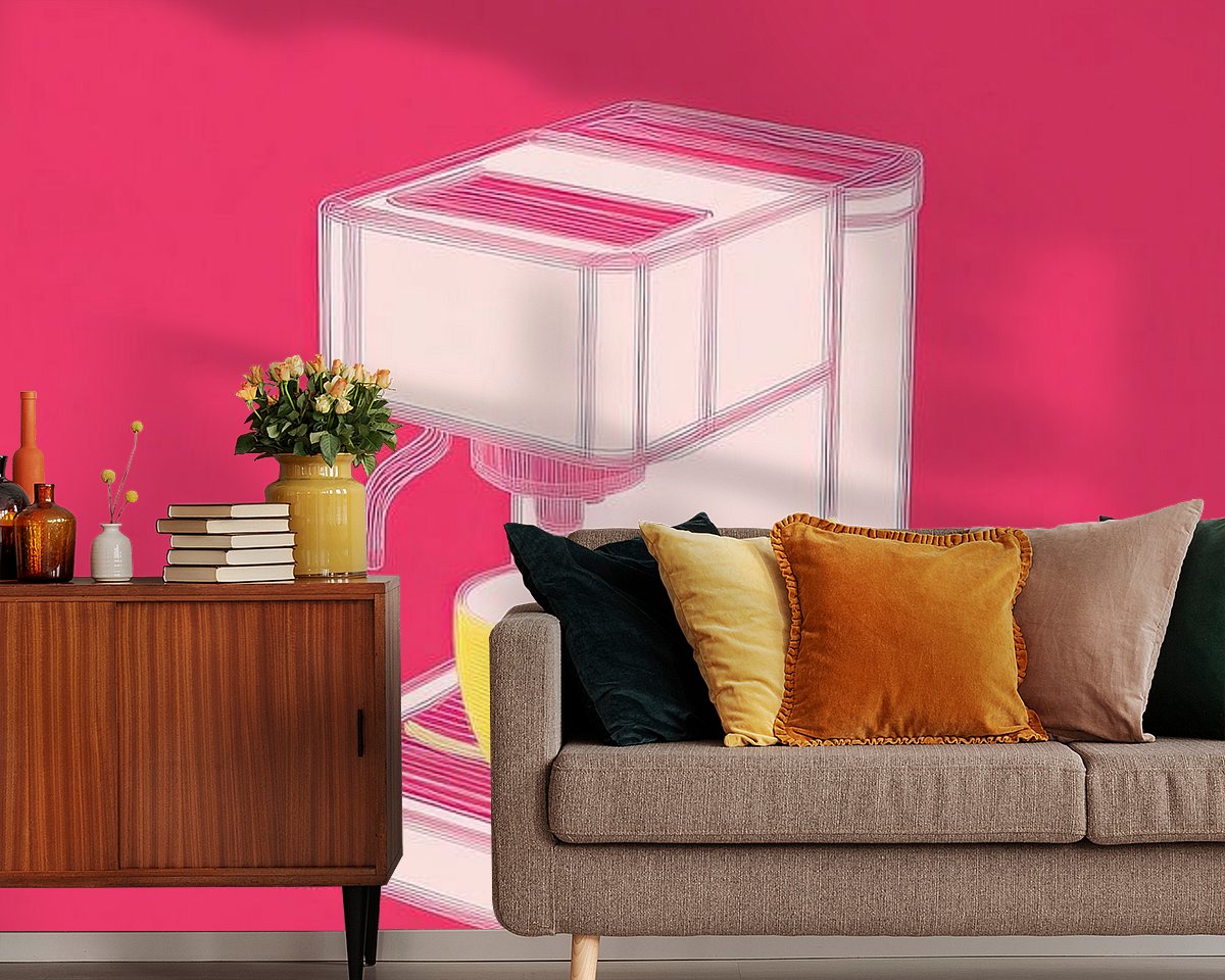 Voorbeeld van het werk in een kamer