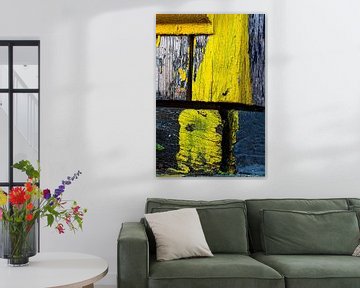 Gele hoek in het oude hout van Flatfield