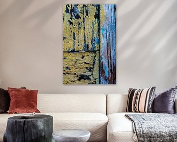 Oud, gekleurd hout (geel)