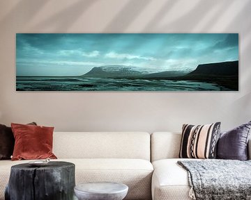 Panorama van een prachtig stuk kustlijn in IJsland