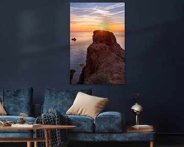Rotsen van de Esterel kust bij zonsondergang | Cote d Azur van Flatfield
