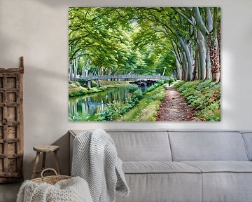Beschaulicher Weg in der Nähe des Canal de Brienne in Toulouse Frankreich