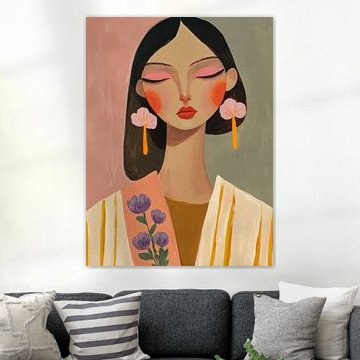Colourful, modern and abstract portrait by Carla Van Iersel