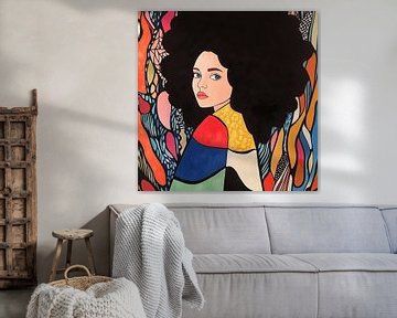 Een blik van mysterie en expressie van Color Square