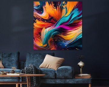 Surrealistisches Farbmuster mit leuchtender Farbe von The Photo Artist