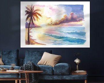 Romantic Waikiki Hawaii beach dreams sunset scene by Markus Bleichner