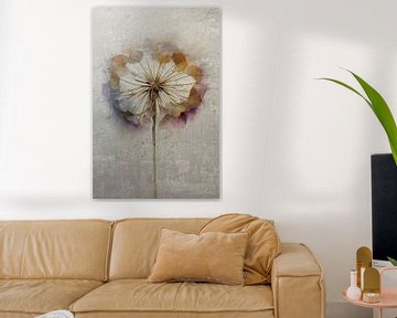 Modern schilderij van een  Dandelion, uitgebloeide paardenbloem van Studio Pieternel