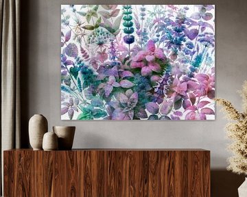 Modern and abstract Japandi Botany Colourful