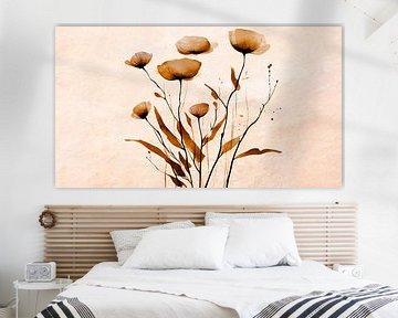 Modern and abstract Japandi wildflowers by Mad Dog Art