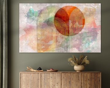 Scandinavia Modern Abstract Geometric Organic by Mad Dog Art