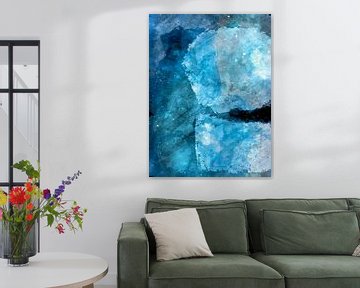 Moderne en abstracte hedendaagse kunst Maanlicht van Mad Dog Art