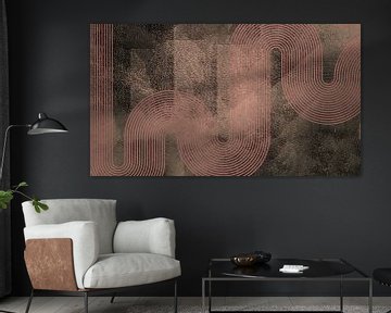Japandi Modern Abstract Geometric Organic Line Curve Earth Colours by Mad Dog Art