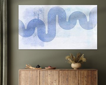 Modern Abstract Japandi Geometrische Lijn Curve Regenboog van Mad Dog Art