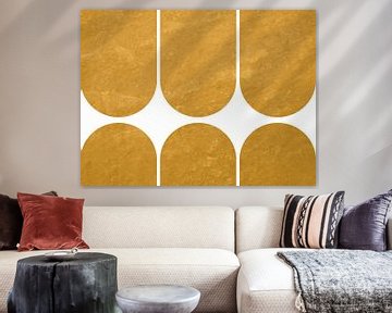 Modern Abstract Goud Boog Geometrisch Organisch van Mad Dog Art