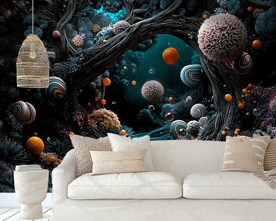 Voorbeeld van het werk in een kamer