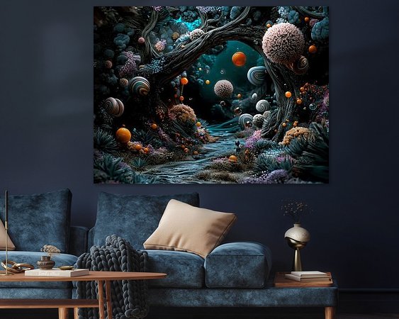 Voorbeeld van het werk in een kamer