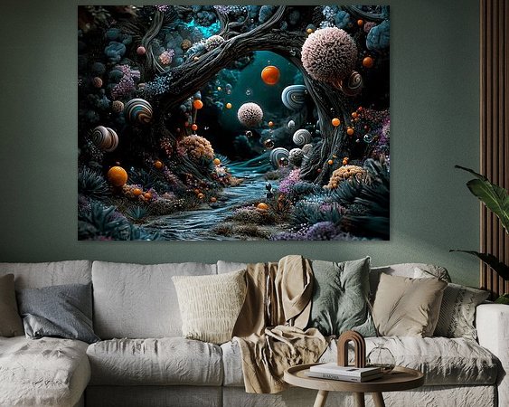 Voorbeeld van het werk in een kamer