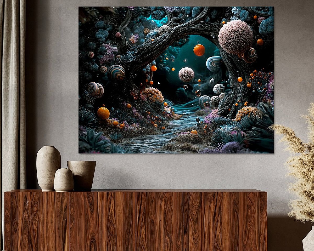Voorbeeld van het werk in een kamer