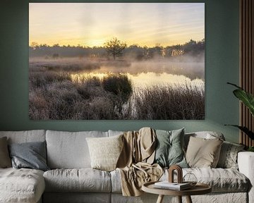 Zonsopkomst Dwingelderveld - Nederland (Drenthe) van Marcel Kerdijk