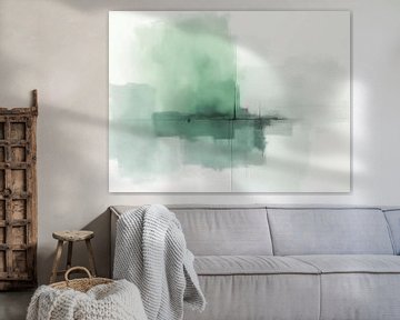 Abstract kunstwerk met groen van The Photo Artist