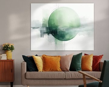 Abstract kunstwerk met groen van The Photo Artist