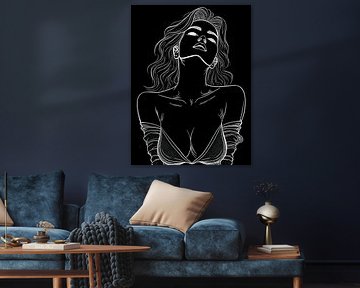 Tekening van een wulpse vrouw