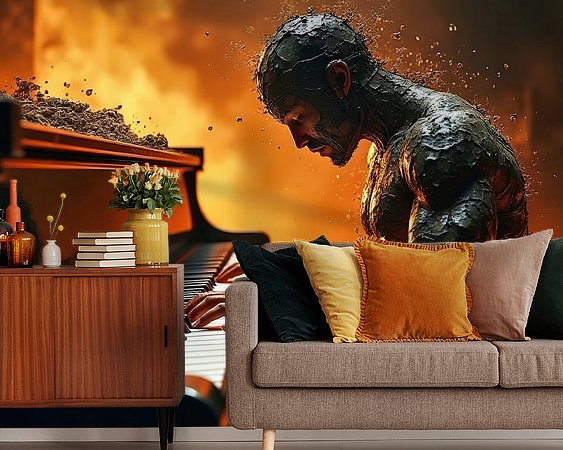 Voorbeeld van het werk in een kamer