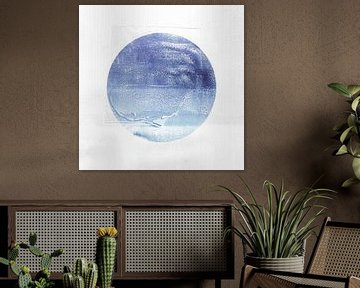Moderne Japandi Mond Abstraktion in sanften Farben