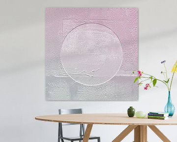 Modern Japandi moon abstraction in pastel colours