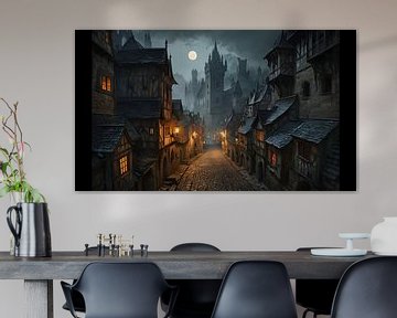 de oude stad in het maanlicht van Nick Wendt