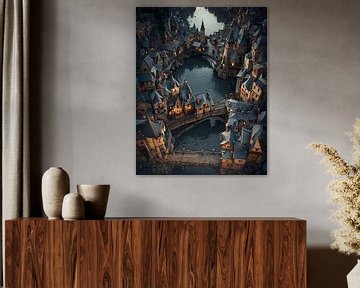de oude stad van bovenaf van Nick Wendt