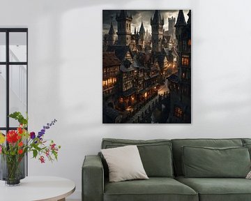 de oude stad in het avondlicht van Nick Wendt