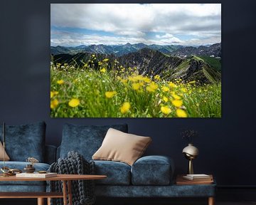 Flowery view of Hinterstein and the Allgäu Alps by Leo Schindzielorz
