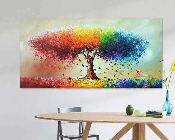 Voorbeeld van het werk in een kamer