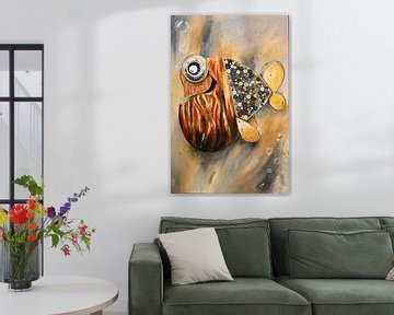 Wooden 3D fish with buttons by Kris De Prins