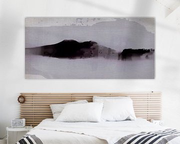 Abstract Modern Japandi Berglandschap in de mist van FRESH Fine Art