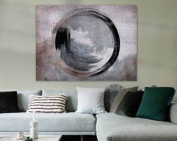 Moderne Abstracte Japandi Enso Cirkel Kunst van FRESH Fine Art